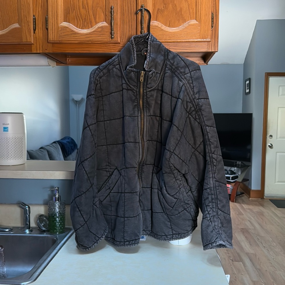 Free People Dolman quilted knit black jacket NWT size M